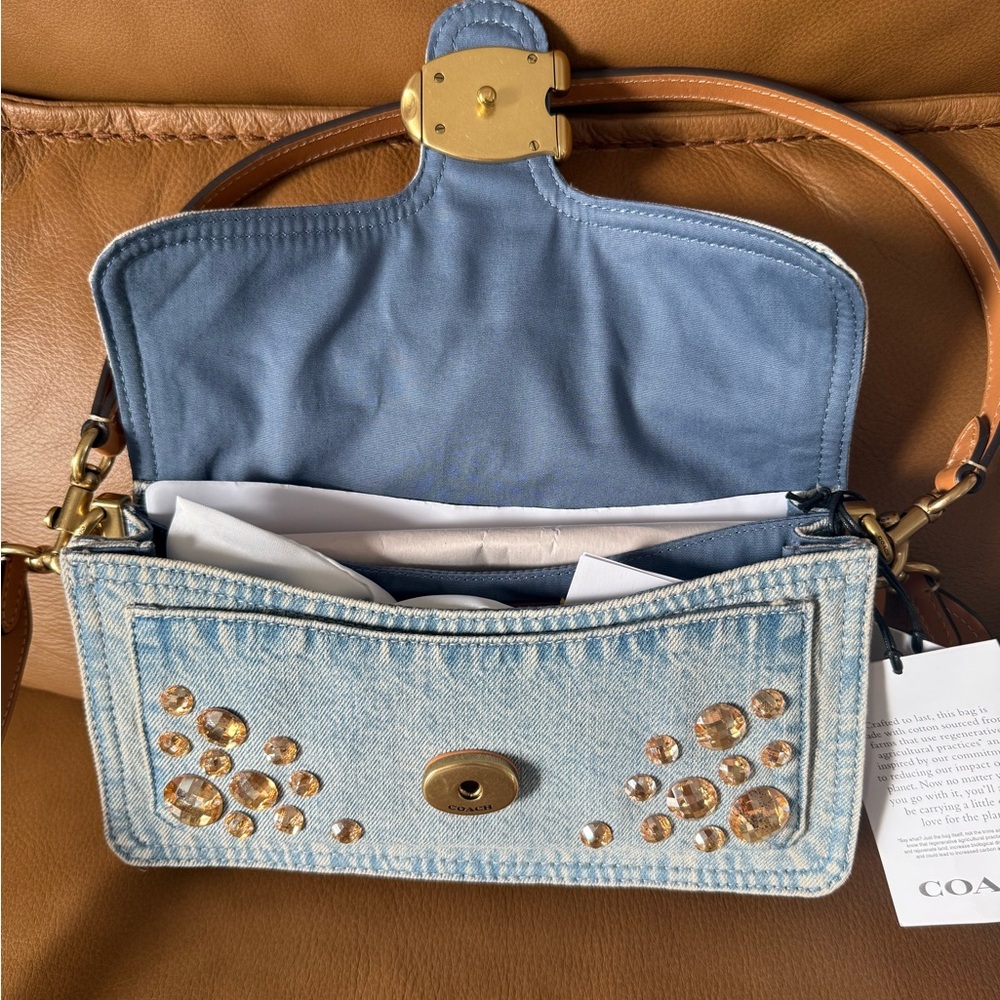 NWT Coach Crystal Denim Tabby 26 - Picture 6 of 16